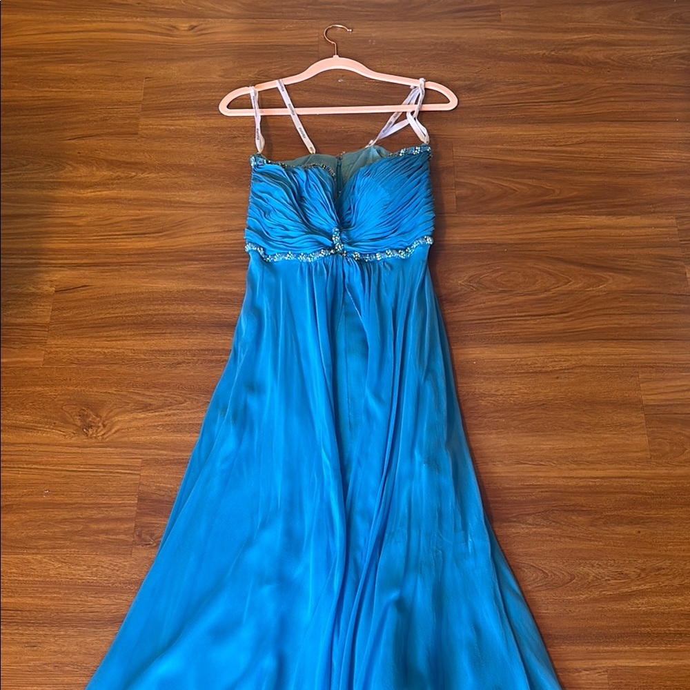 Blue Spaghetti Strap Sundress for Prom